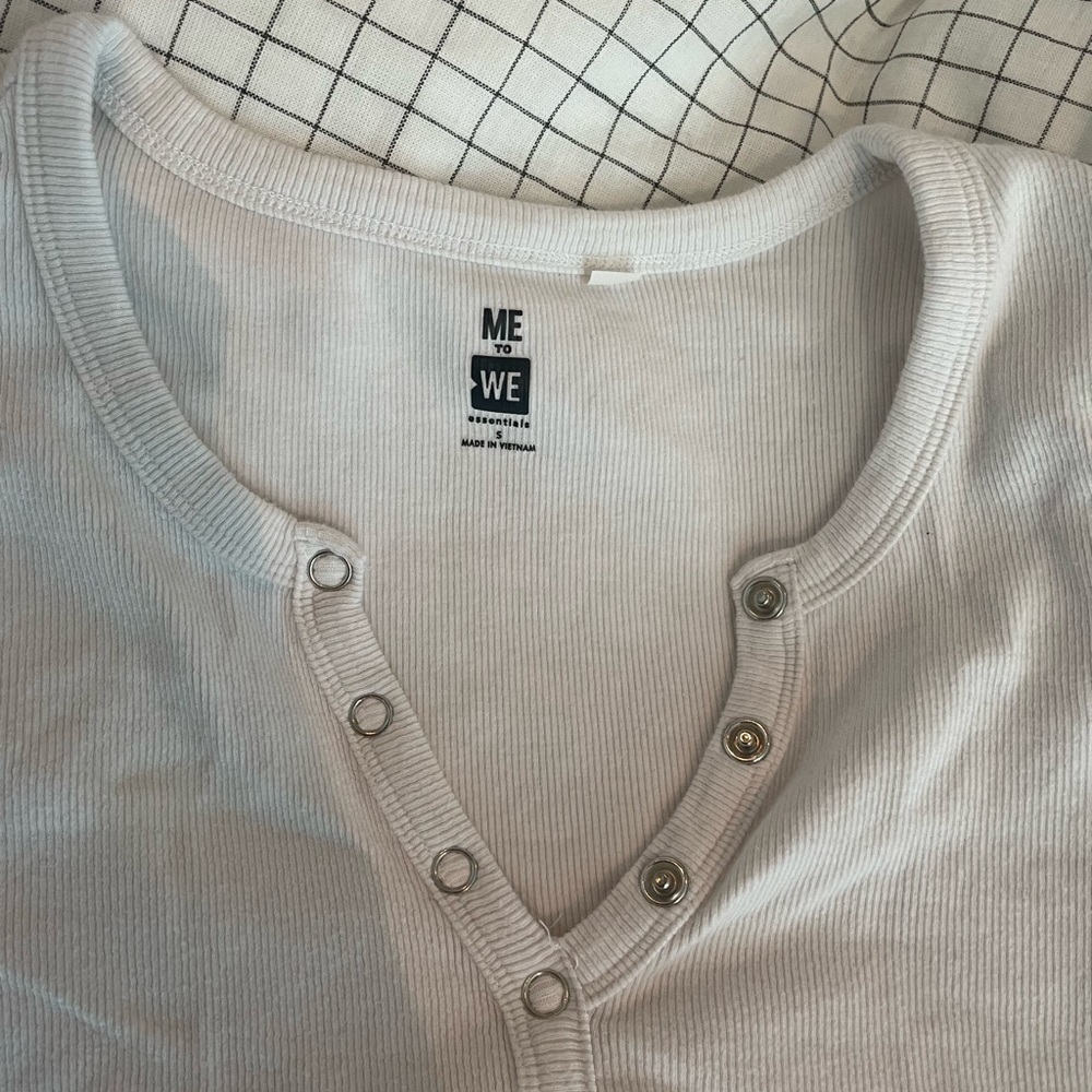 White tshirt with snap buttons from Pacsun